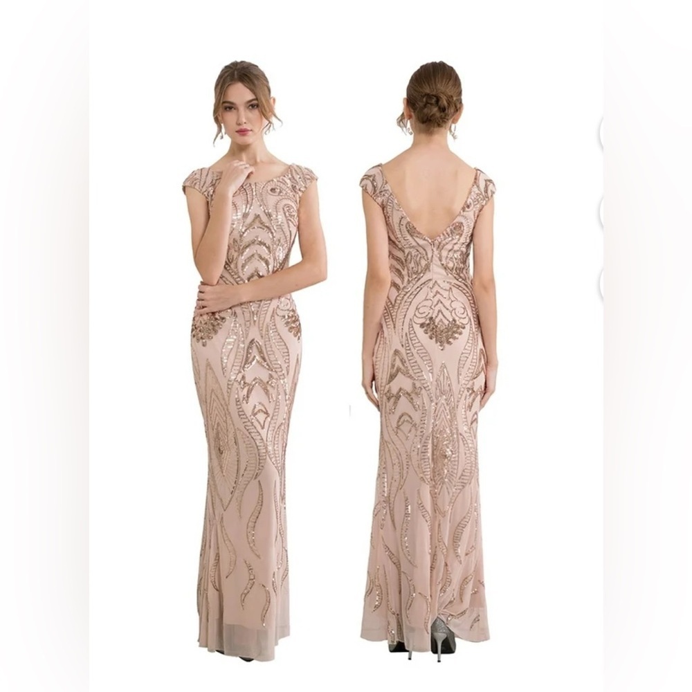 Sequin Mermaid Fit Dress Light Coral S